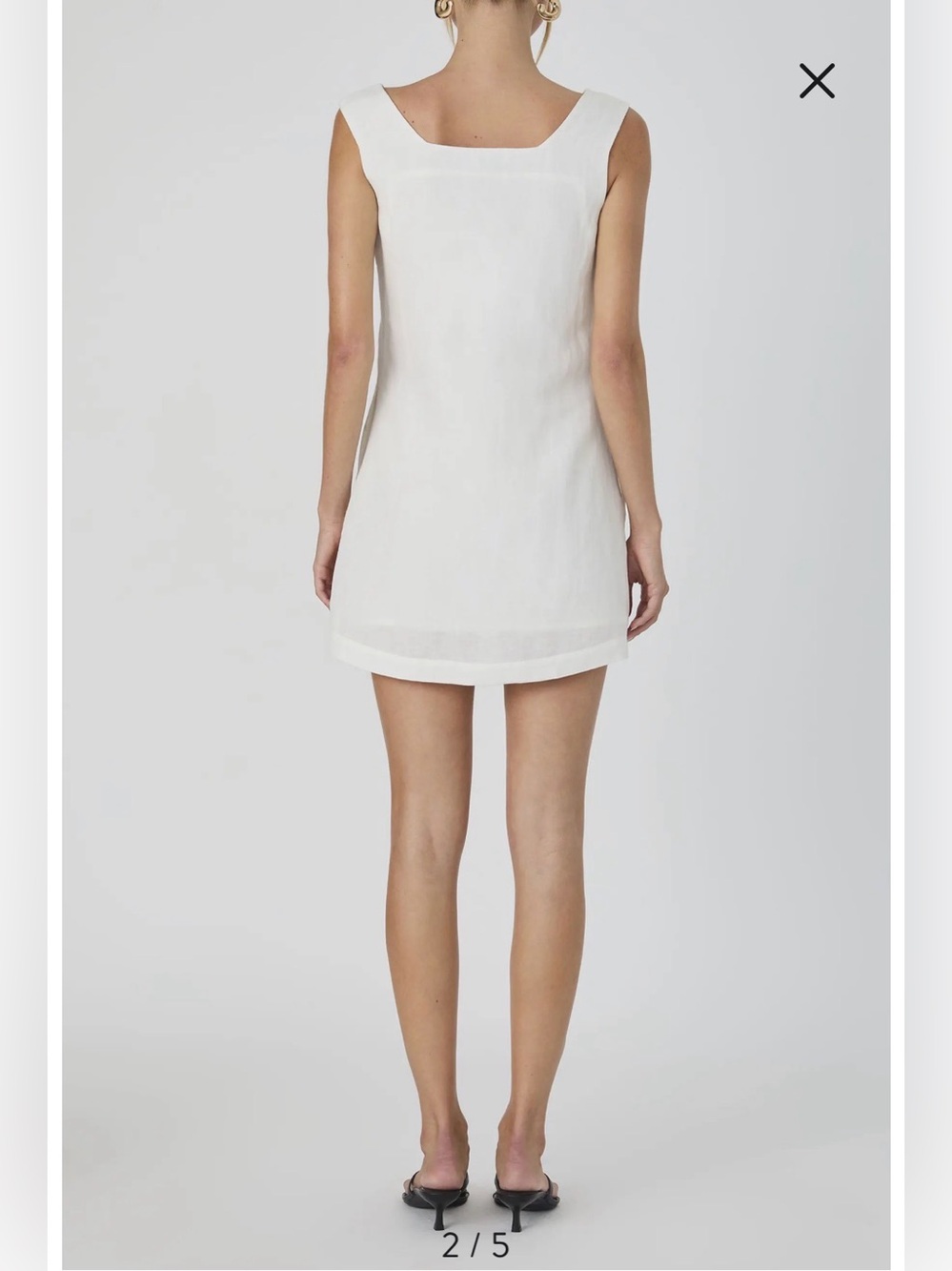 French Connection Birdie Square Neck Minidress, White, size 4 - Picture 2 of 12